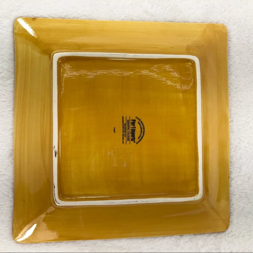 Pier 1 Imports Square 11” Dinner Plate Mustard